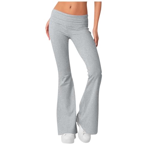 BORTGYUI Flared Leggings Yogahose Damen Leggings Low Waist Schlaghose Blickdicht Leggins Sportleggins mit Bauchkontrolle Fitness S 01-Hellgrau BORTGYUI Flared Leggings Yogahose Damen Leggings Low Waist Schlaghose Blickdicht Leggins Sportleggins mit Bauchkontrolle Fitness S 01-Hellgrau von BORTGYUI
