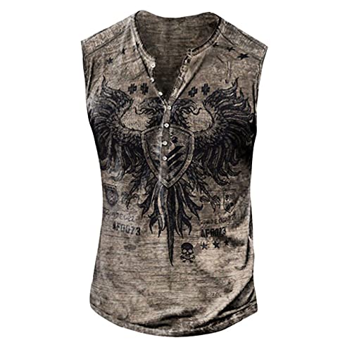 Herren Tank Top Herren Sommer Surfen Tanktop Muskelshirt für Training Fitnessstudio Fitness & Bodybuilding Tanktop Herren Sport lässig ärmellos T-Shirts Laufen Fitness Tankshirt 3XL 01-Dunkelgrau von BORTGYUI