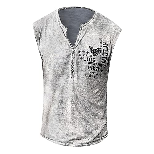 Tank Top Herren Gym Herren Sommer Surfen Tanktop Muskelshirt für Training Fitnessstudio Fitness & Bodybuilding Tanktop Herren Sport lässig ärmellos T-Shirts Laufen Fitness Tankshirt L 01-Schwarz von BORTGYUI