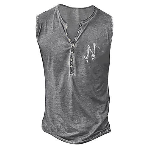 Tank Top Herren Gym Herren Sommer Surfen Tanktop Muskelshirt für Training Fitnessstudio Fitness & Bodybuilding Tanktop Herren Sport lässig ärmellos T-Shirts Laufen Fitness Tankshirt L 01-Silber von BORTGYUI