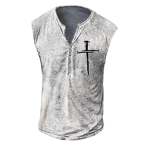 Tank Top Herren Sommer Herren Sommer Surfen Tanktop Muskelshirt für Training Fitnessstudio Fitness & Bodybuilding Tanktop Herren Sport lässig ärmellos T-Shirts Laufen Fitness Tankshirt XL 01-Weiß von BORTGYUI