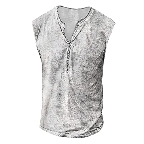 Tank Top Herren Sommer Herren Sommer Surfen Tanktop Muskelshirt für Training Fitnessstudio Fitness & Bodybuilding Tanktop Herren Sport lässig ärmellos T-Shirts Laufen Tankshirt 3XL 01-Dunkelgrau von BORTGYUI