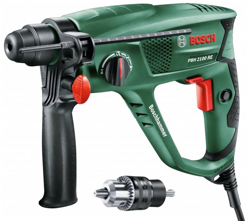 BOSCH 550W Bohrhammer PBH 2100 SRE mit SDS-Adapterbohrfutter Schlagbohrhammer im Koffer Bohrmaschine Stemmhammer Handwerk Werkzeug von BOSCH