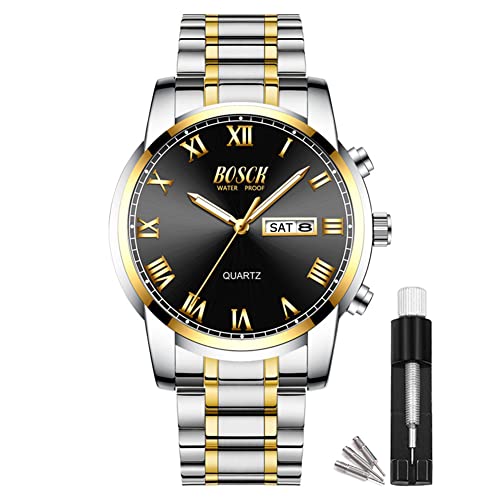 BOSCK Herren Analoguhr,Uhren für Herren 42 mm Großes Ziffernblatt Leuchtende Leicht Ablesbare Edelstahl Business Uhr Klassische Luxus,30M wasserdichte Armbanduhr Herren BOSCK Herren Analoguhr,Uhren für Herren 42 mm Großes Ziffernblatt Leuchtende Leicht Ablesbare Edelstahl Business Uhr Klassische Luxus,30M wasserdichte Armbanduhr Herren von BOSCK