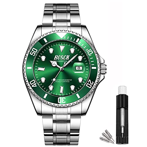 BOSCK Herren Analoguhr,Uhren für Herren 44 mm Großes Ziffernblatt Leuchtende Leicht Ablesbare Edelstahl Business Uhr Klassische Luxus,30M wasserdichte Armbanduhr Herren BOSCK Herren Analoguhr,Uhren für Herren 44 mm Großes Ziffernblatt Leuchtende Leicht Ablesbare Edelstahl Business Uhr Klassische Luxus,30M wasserdichte Armbanduhr Herren von BOSCK