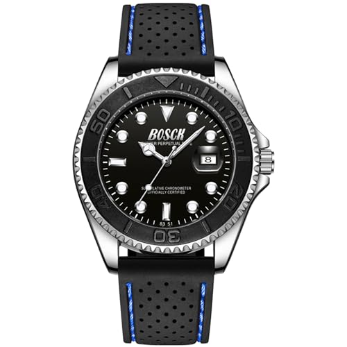 BOSCK Herrenuhr, analoge Herrenuhr mit großem Zifferblatt von 44 mm, leicht ablesbare Business-Uhr, Klassische luxuriöse wasserdichte Herrenuhr bis 30 Meter BOSCK Herrenuhr, analoge Herrenuhr mit großem Zifferblatt von 44 mm, leicht ablesbare Business-Uhr, Klassische luxuriöse wasserdichte Herrenuhr bis 30 Meter von BOSCK