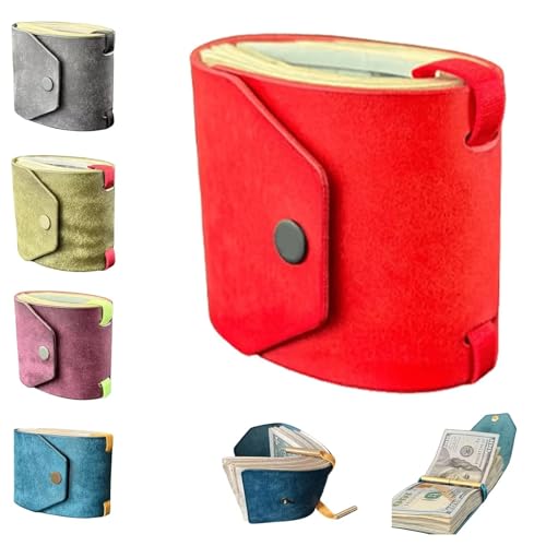 BOSENIYU Geldtasche aus echtem Leder, handgefertigtes Leder, schneller Zugriff, Geldhalter, mit Magnetverschluss., Grün , 3.5x2.7 in, Casual BOSENIYU Geldtasche aus echtem Leder, handgefertigtes Leder, schneller Zugriff, Geldhalter, mit Magnetverschluss., Grün , 3.5x2.7 in, Casual von BOSENIYU