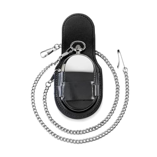 BOSHIYA Glatte Quarz Taschenuhren (BS-P-07-Silber + Tasche) von BOSHIYA