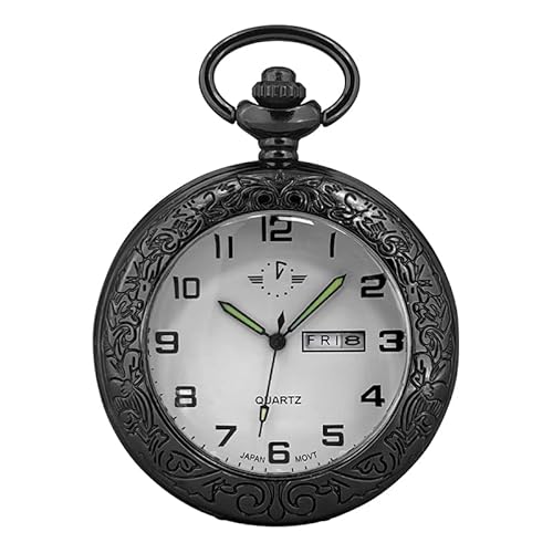 BOSHIYA Glatte Quarz Taschenuhren (DE-Lupe schwarz-06) von BOSHIYA