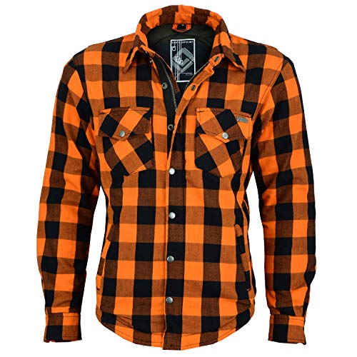 HERREN LUMBER-JACK JACKEN IN GRAU/ROT-SCHWARZ KARRIERT (3XL, Orange) von BOSMOTO