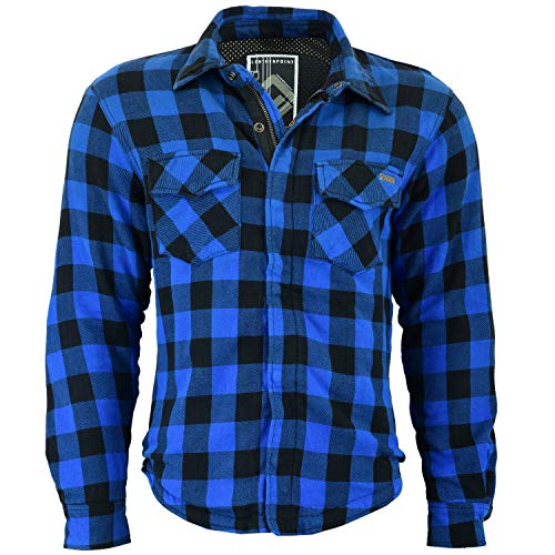 HERREN LUMBER-JACK JACKEN IN GRAU/ROT-SCHWARZ KARRIERT (L, Blau) von BOSMOTO