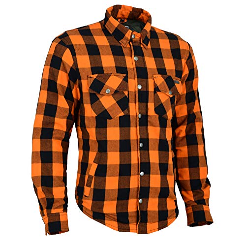 HERREN LUMBER-JACK JACKEN IN GRAU/ROT-SCHWARZ KARRIERT (M, Orange) von BOSMOTO