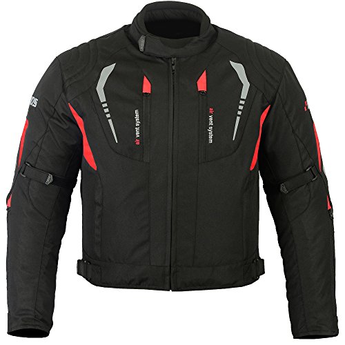 Motorradjacke Textil Schwarz Rot Herren (S) von BOSMOTO