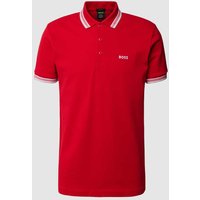 BOSS Green Regular Fit Poloshirt mit Label-Stitching Modell 'Paddy' in Dunkelrot, Größe M von BOSS Green