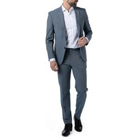 BOSS Black Herren Anzug blau Schurwoll-Stretch meliert Slim Fit von BOSS Black