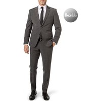 BOSS Black Herren Anzug grau Schurwoll-Stretch meliert Slim Fit von BOSS Black