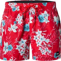 BOSS Black Herren Badeshorts rot Mikrofaser gemustert von BOSS Black