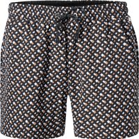 BOSS Black Herren Badeshorts weiß Mikrofaser Gemustert von BOSS Black