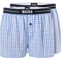 BOSS Black Herren Pyjama-Shorts blau Baumwolle & Mix Gestreift,Kariert von BOSS Black