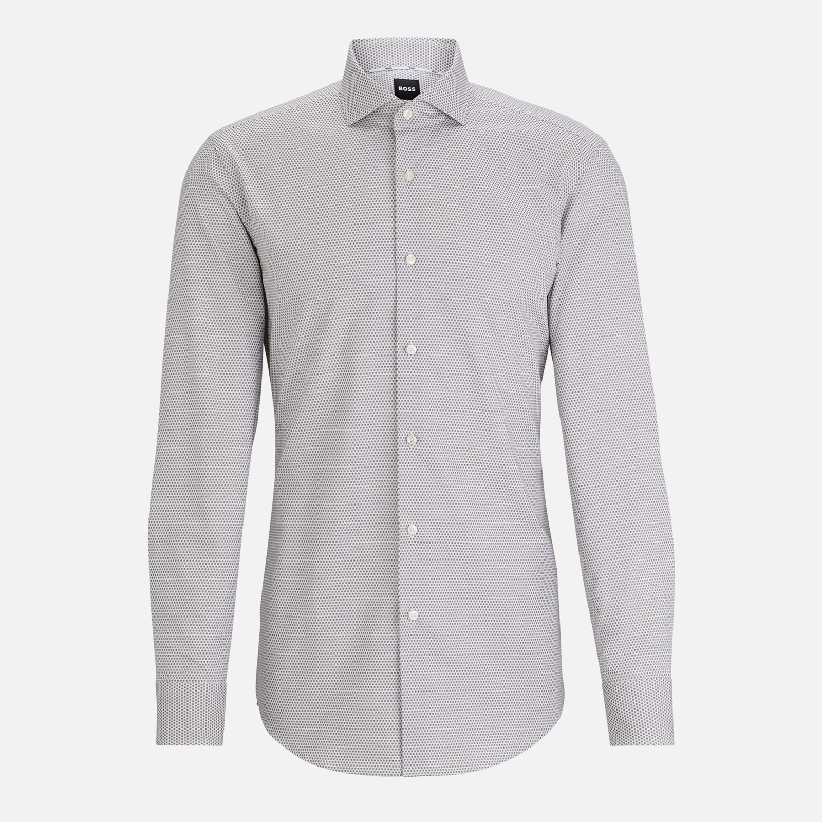 BOSS Black H-Hank Spread Collar Cotton-Blend Long Sleeved Shirt - EU 40/15.75cm von BOSS Black