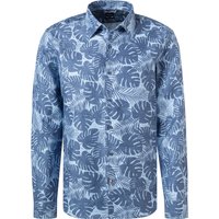 BOSS Black Herren Hemd blau geblümt von BOSS Black