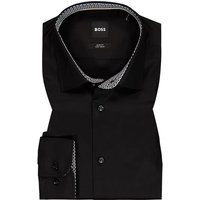 BOSS Black Herren Hemd schwarz Baumwolle Slim Fit von BOSS Black