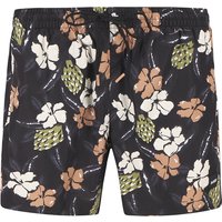 BOSS Black Herren Badeshorts schwarz Mikrofaser floral,Mit Prints von BOSS Black