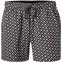 BOSS Black Herren Badeshorts weiß Mikrofaser gemustert von BOSS Black