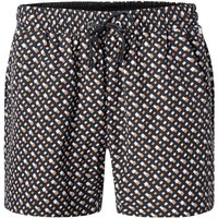 BOSS Black Herren Badeshorts weiß Mikrofaser gemustert von BOSS Black