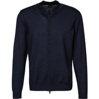 BOSS Black Herren Cardigan blau Schurwolle unifarben von BOSS Black