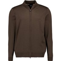 BOSS Black Herren Cardigan grün Schurwolle unifarben von BOSS Black