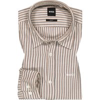 BOSS Black Herren Hemd beige Mikrofaser von BOSS Black