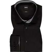 BOSS Black Herren Hemd schwarz Baumwolle von BOSS Black