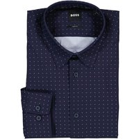 BOSS Black Herren Hemd blau Mikrofaser von BOSS Black