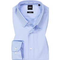 BOSS Black Herren Hemd blau Baumwoll-Stretch von BOSS Black