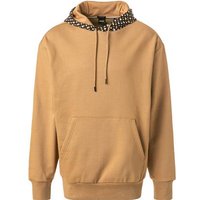 BOSS Black Herren Hoodie beige Baumwolle unifarben von BOSS Black