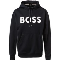 BOSS Black Herren Hoodie blau Baumwolle Logo und Motiv von BOSS Black