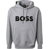 BOSS Black Herren Hoodie grau Baumwolle Logo und Motiv von BOSS Black
