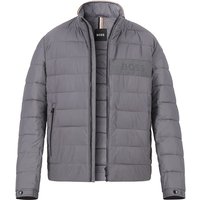 BOSS Black Herren Steppjacke Grau Mikrofaser unifarben von BOSS Black