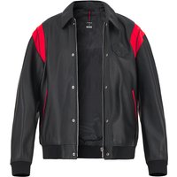 BOSS Black Herren Blouson schwarz Lammnappa unifarben von BOSS Black