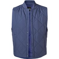 BOSS Black Herren Steppweste blau Mikrofaser unifarben von BOSS Black
