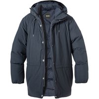 BOSS Black Herren Parka blau Mikrofaser unifarben von BOSS Black