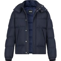 BOSS Black Herren Steppjacke blau Mikrofaser unifarben von BOSS Black