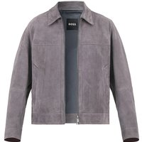 BOSS Black Herren Lederjacke grau unifarben von BOSS Black