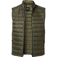BOSS Black Herren Steppweste grün Mikrofaser unifarben von BOSS Black