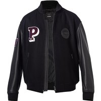 BOSS Black Herren Lederjacke schwarz uni mit Motiv BOSS Black Herren Lederjacke schwarz uni mit Motiv von BOSS Black