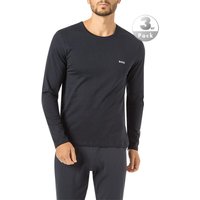 BOSS Black Herren Longsleeve blau Baumwolle von BOSS Black