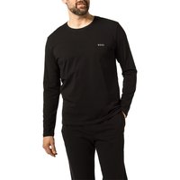 BOSS Black Herren Longsleeve schwarz Baumwolle unifarben von BOSS Black