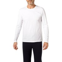 BOSS Black Herren Longsleeve weiß Baumwolle unifarben von BOSS Black