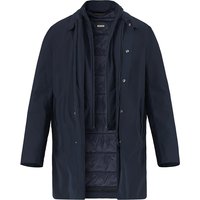 BOSS Black Herren Mantel blau Mikrofaser unifarben von BOSS Black